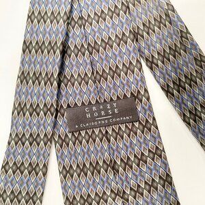 CRAZY HORSE - A Claiborne Co. - 100% Imported Silk - Gray, Light Blue, Dark Gray